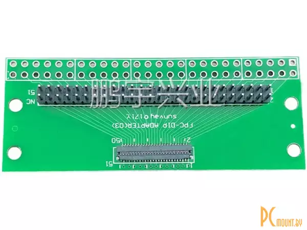 FFC/FPC-41P-0.3 Макетная плата переходник FFC 41pin шаг 0.3мм на DIP 2.54, 2.0 прямые пины